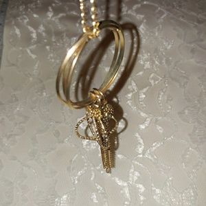 Gold and Peach tone Costume Jewelry Set.